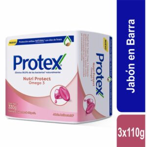 Jabón En Barra Antibacterial Omega3 PROTEX 3 X 110 G