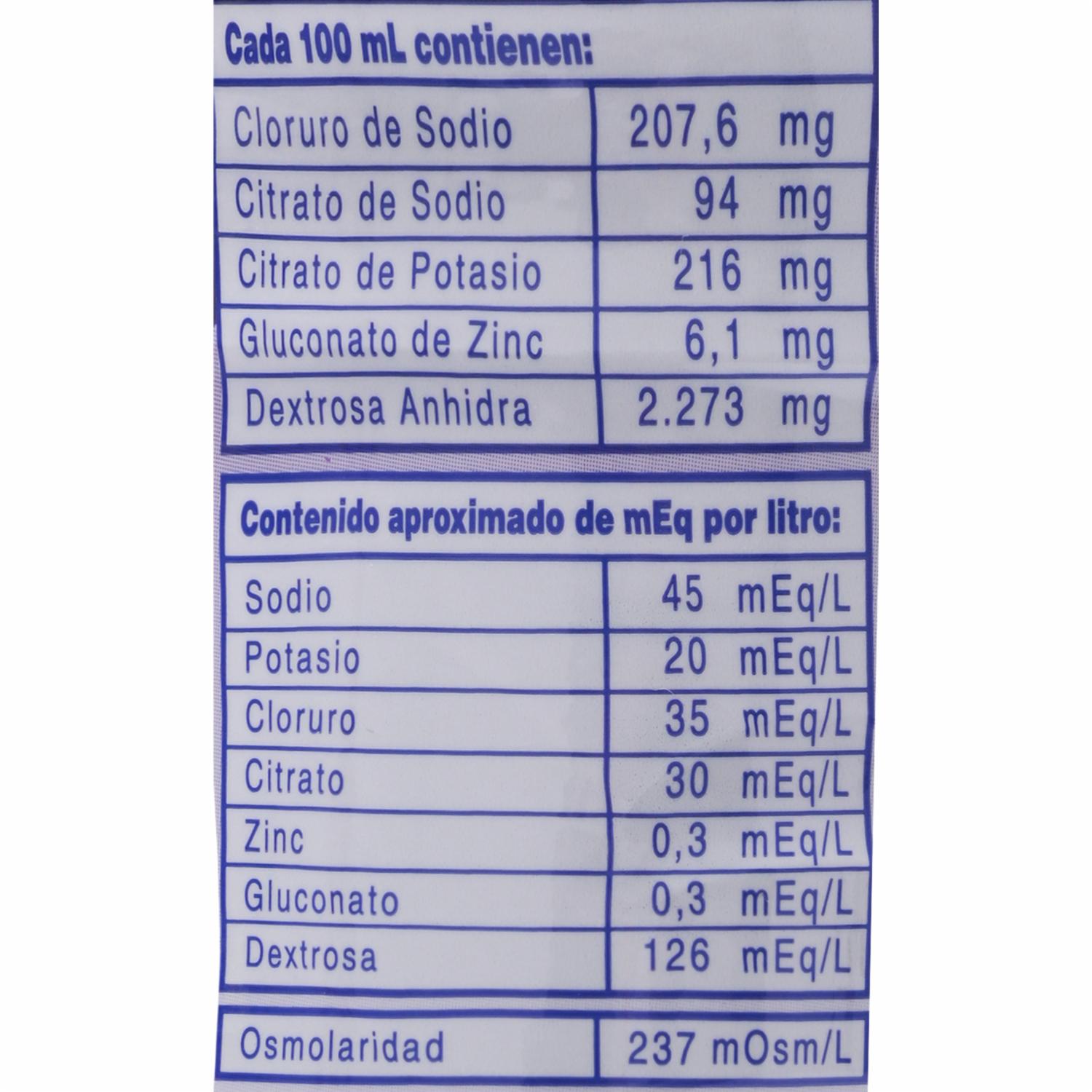 Suero Oral 45Meq+Zinc Sabor A Uva HIDRAPLUS 400 ml