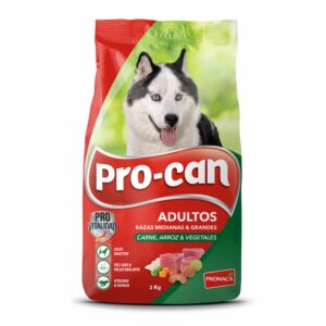 Alimento Para Perros Adultos Razas Medianas Y Grandes Carne Arroz Y Vegetales PRO-CAN 2 Kg