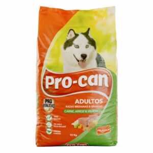 Alimento Para Perros Adulto Razas Medianas Grandes Sabor A Carne Y Arroz PRO-CAN 15000 G
