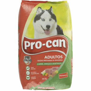 Alimento Para Perros Adultos Razas Medianas Y Grandes Carne, Arroz Y Vegetales PRO-CAN 30 Kg