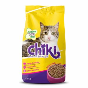 Alimento Para Gatos Sabor A Pollo CHIKI 1,5 Kg