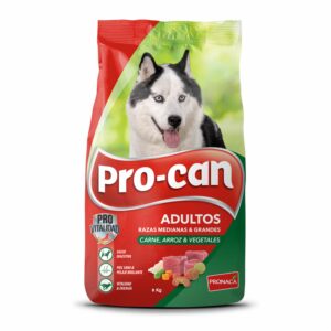 Alimento Para Perros Adultos Razas Medianas Y Grandes Carne Arroz Y Vegetales PRO-CAN 2 Kg