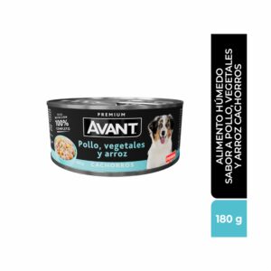 Alimento Húmedo Para Perros Cachorros Sabor A Pollo Vegetales Y Arroz AVANT 180 G
