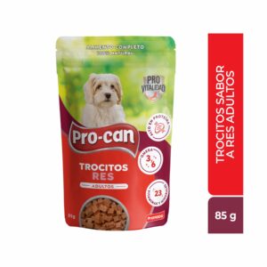 Alimento Para Perros Adultos Húmedo Trocitos De Res PRO-CAN 85 G