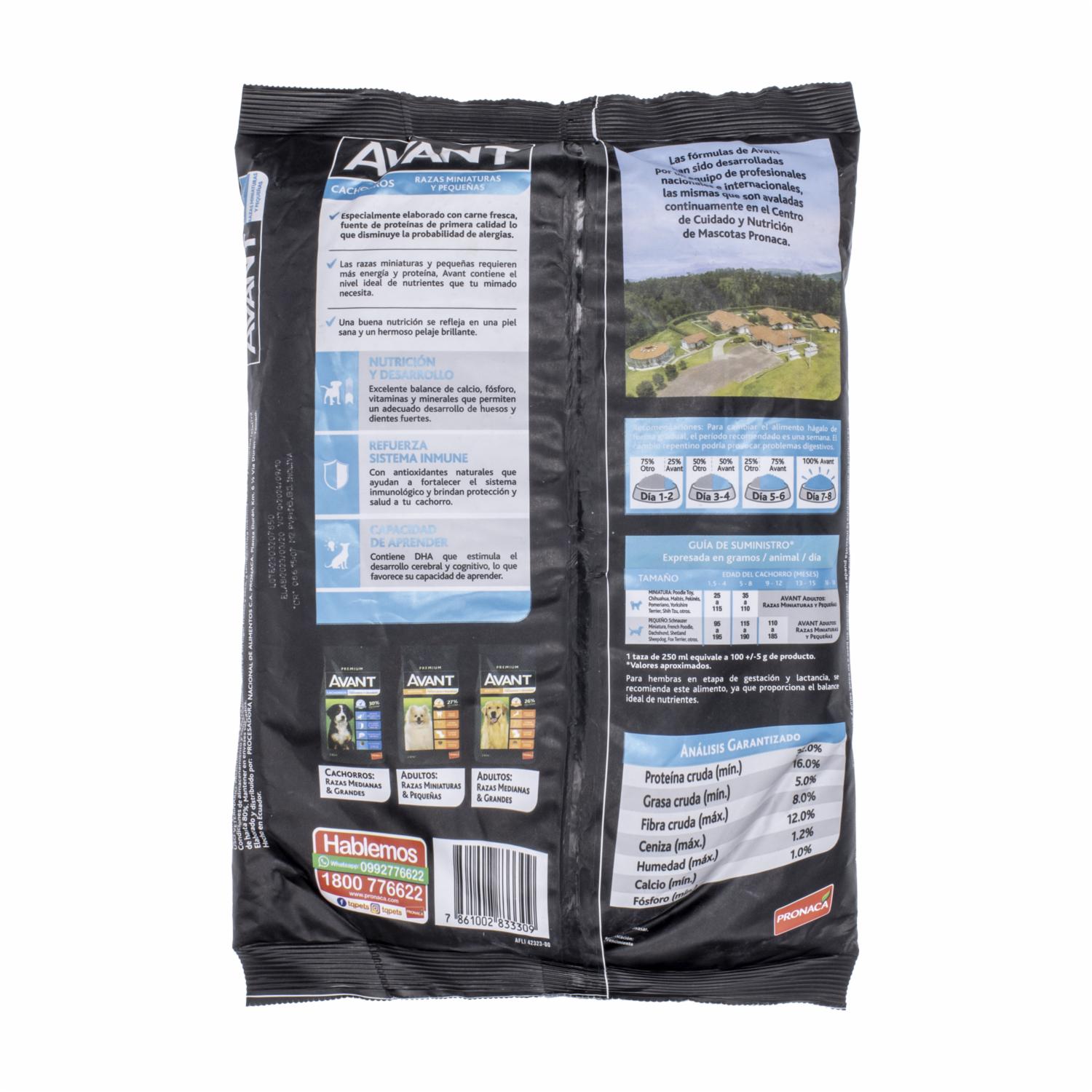 Alimento Para Perros Cachorros Minis Y Pequeños AVANT 1000 G - Imagen 2