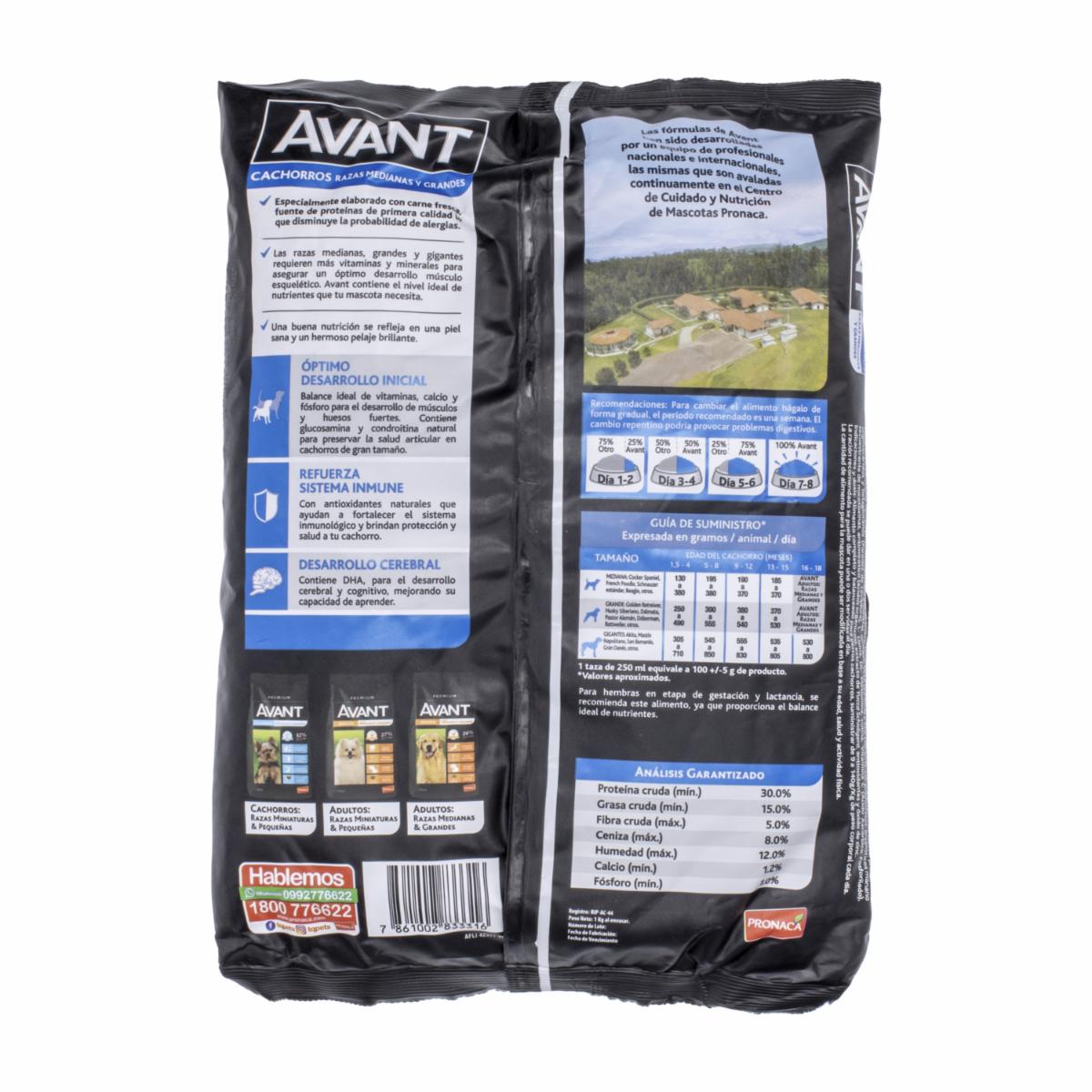 Alimento Para Perros Cachorros Medianos Y Grandes AVANT 1000 G - Imagen 2
