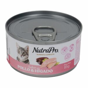 Alimento Para Gatos Sabor A Pollo E Hígado En Lata NUTRAPRO 85 G