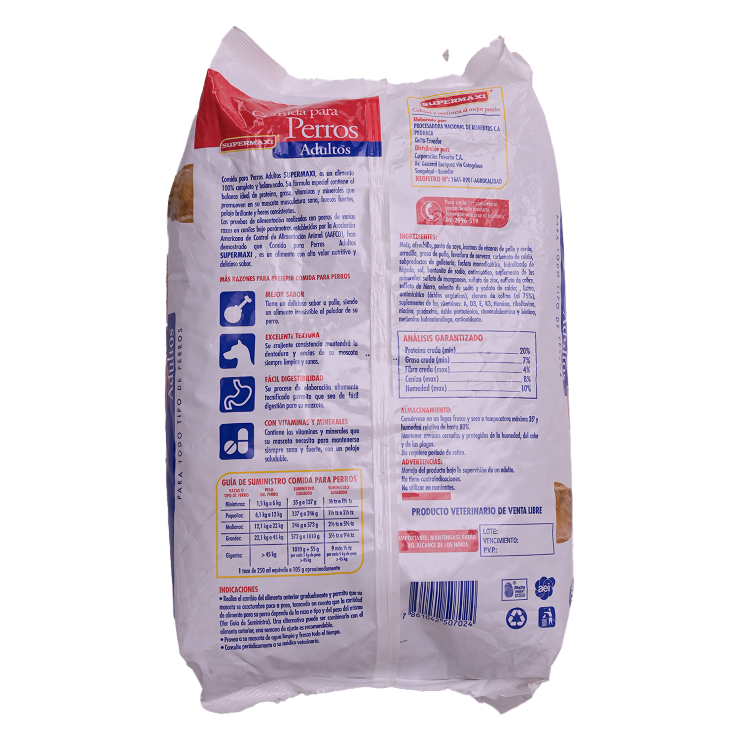 Alimento Para Perros Con Nutrientes SUPERMAXI 4 Kg