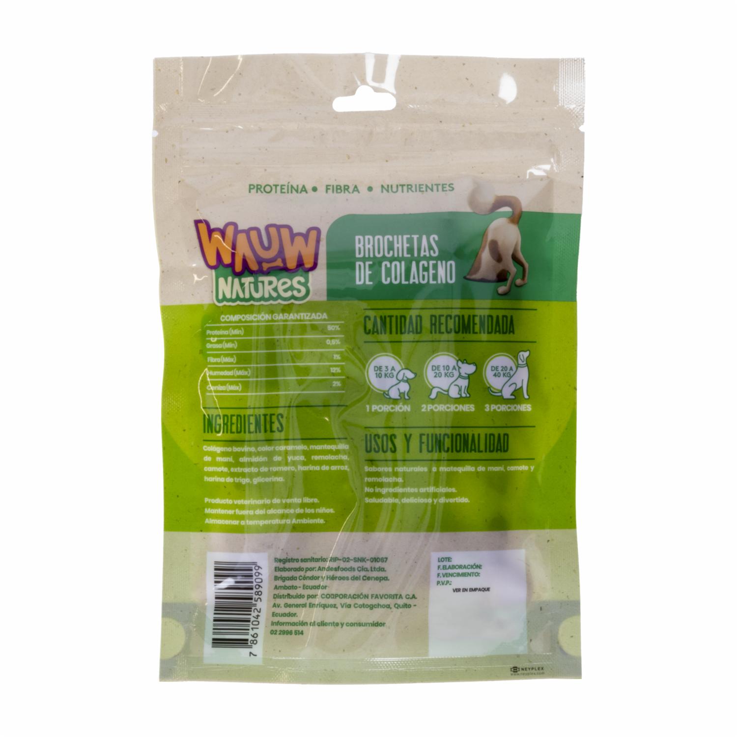 Snack Para Perros Brocheta De Colágeno WAUW X 6 Uds - Imagen 2