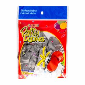 Globo N9 Plateado PARTY COLORS X 10 Uds