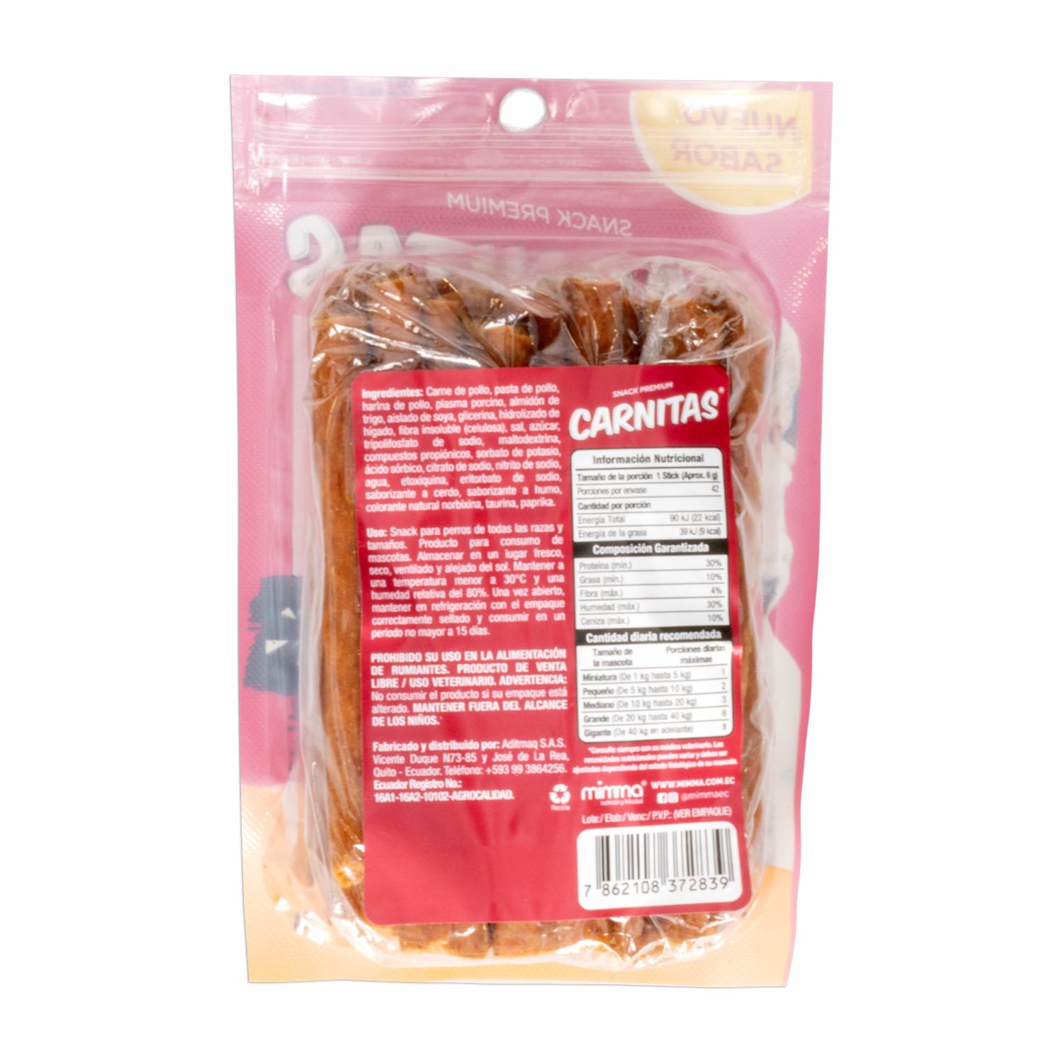 Snack Para Perros De Pollo Xl CARNITAS 250 G - Imagen 2