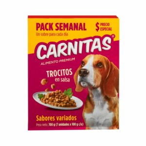 Alimento Húmedo Para Perros Trocitos En Salsa Sabores Variados CARNITAS 7 X 100 G