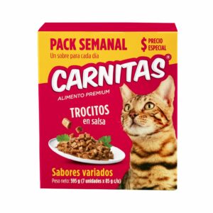 Alimento Húmedo Para Perros Trocitos En Salsa Sabores Variados CARNITAS 7 X 85 G