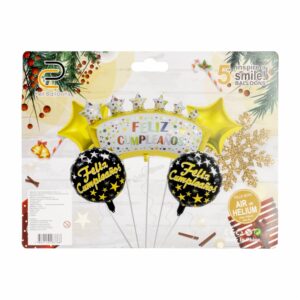 Bouquet De Globos De Feliz Cumpleaños Naranja COLOR TOYS 5 Uds