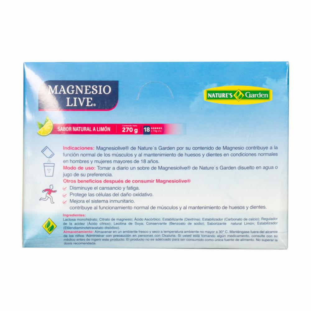 Magnesio Live Limón NATURE'S GARDEN 270 G - Imagen 2