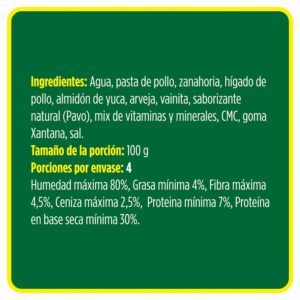 Alimento Húmedo Para Perros Pavo Con Vegetales PURE NATURE 400 G