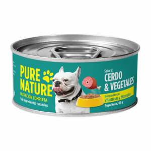 Alimento Húmedo Para Perros Cerdo Con Vegetales PURE NATURE 85 G