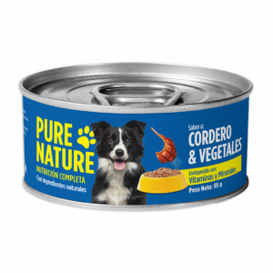 Alimento Húmedo Para Perros Cordero Con Vegetales PURE NATURE 85 G