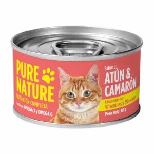 Alimento Húmedo Para Gatos De Atún Y Camarón PURE NATURE 85 G