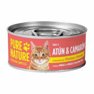 Alimento Húmedo Para Gatos De Atún Y Camarón PURE NATURE 156 G