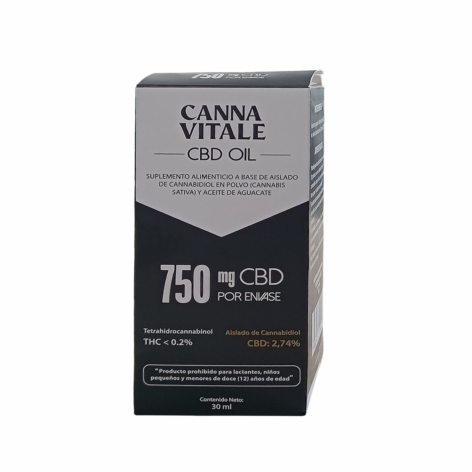 Aceite De Cbd Con 75o Mg Por Envase THC <0,2% CANNA VITALE 30 Ml