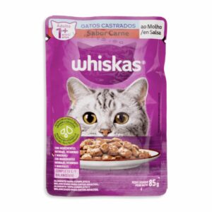 Alimento Para Gatos Adulto Castrado De Carne WHISKAS 85 G