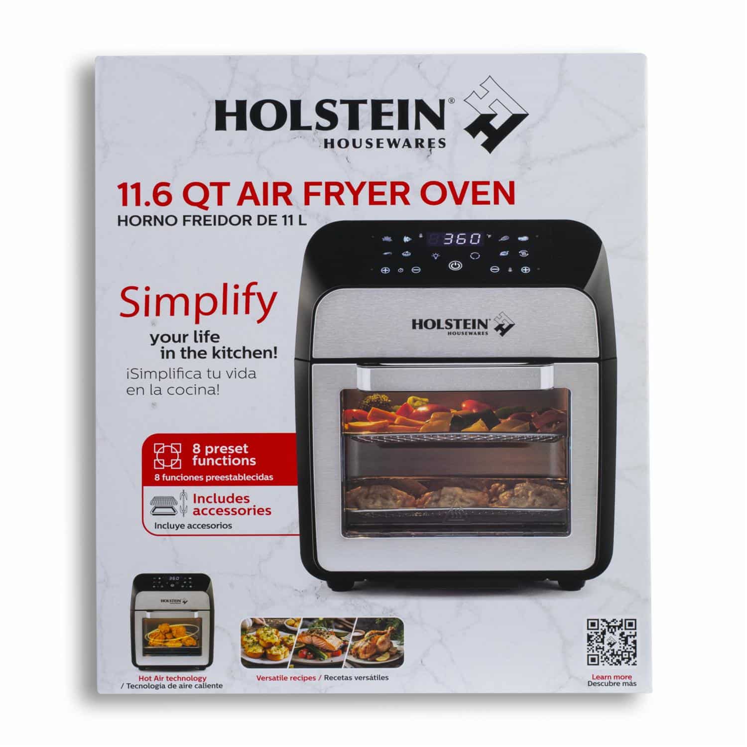 Horno Freidor De Aire HH-09179008SS HOLSTEIN 11 Litros - Imagen 3