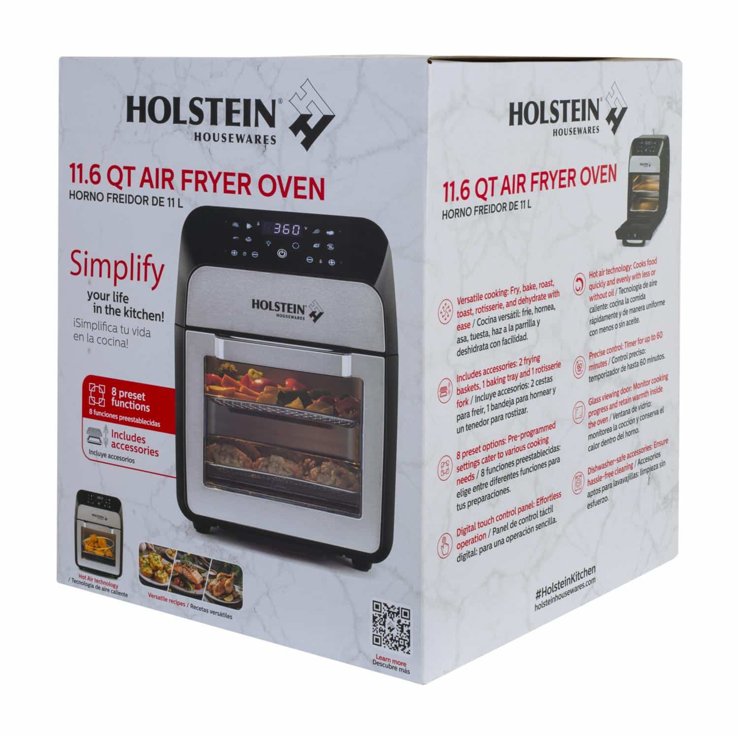 Horno Freidor De Aire HH-09179008SS HOLSTEIN 11 Litros - Imagen 4