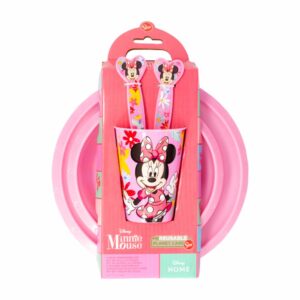 Set Vajilla Infantil Vaso Y Platos Diseño Minnie STOR 5 Piezas