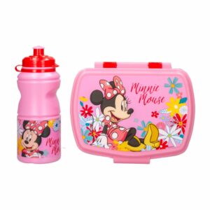 Set Infantil Botella Y Porta Alimentos Diseño Minnie Mouse STOR 2 Piezas