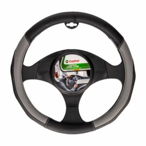 Cubre Volante Gris Y Negro CASTROL Universal