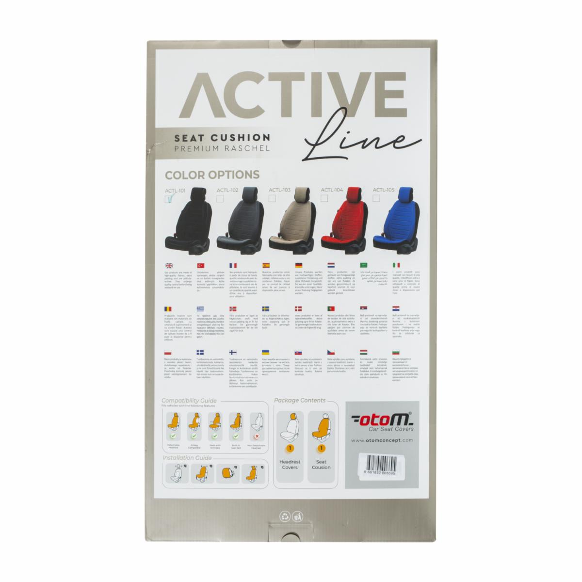 Fundas De Asiento Universal Active Line Negro OTOM. Unidad