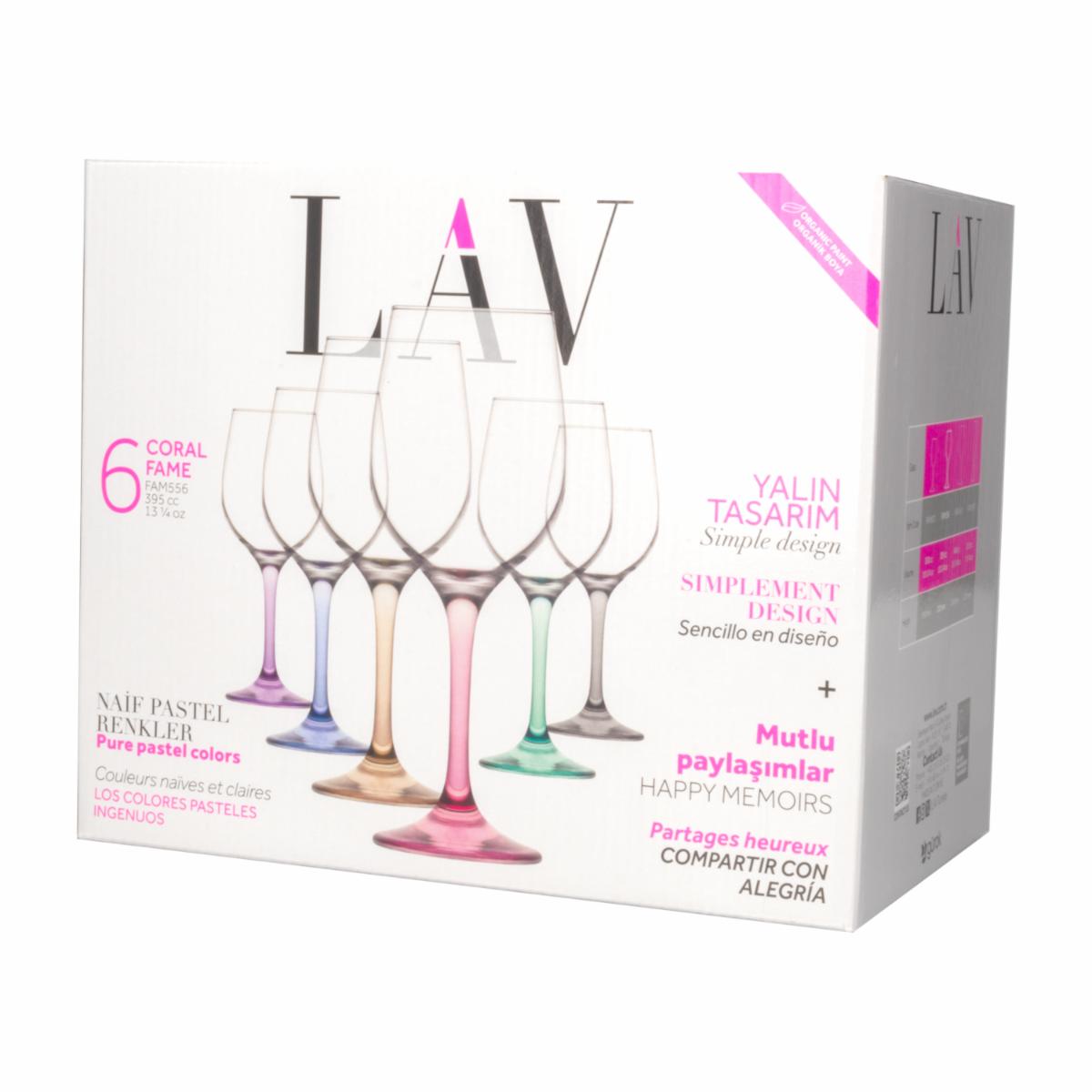 Set Copas De Agua O Vino Con Base De Colores LAV 6 Piezas