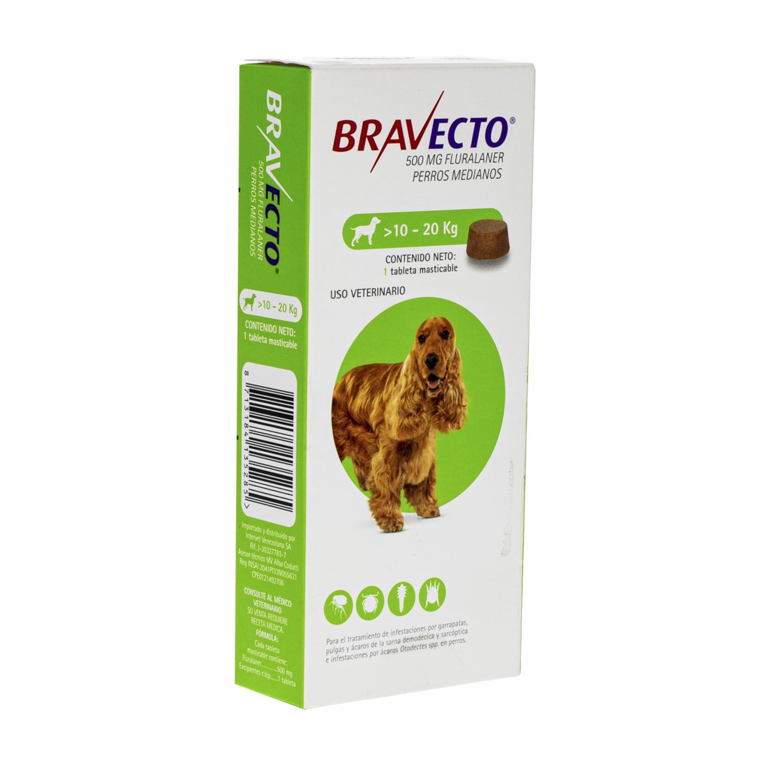 Antiparasitario Para Perros Externo De 10 A 20 Kg BRAVECTO De 10 Kg A 20 Kg - Imagen 3