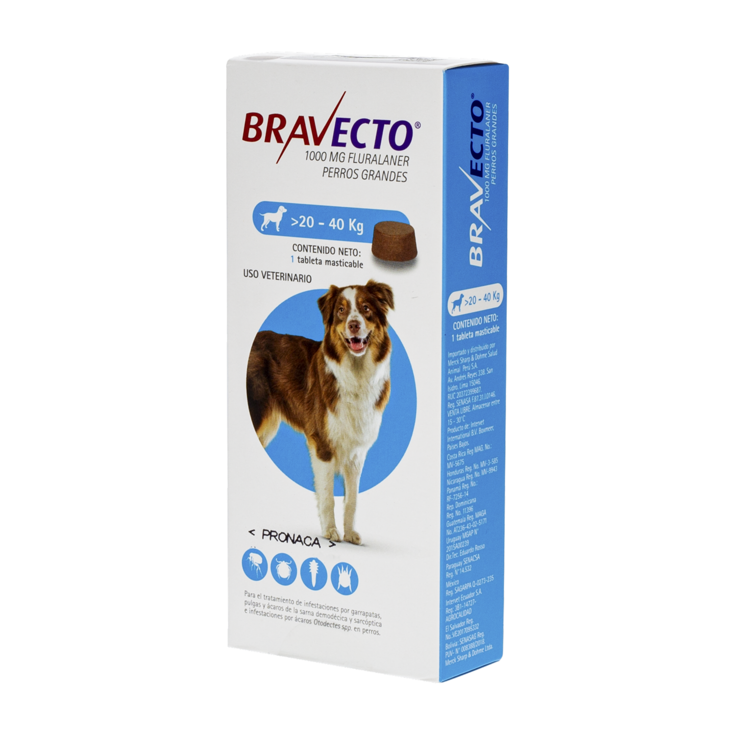 Antiparasitario Para Perros Externo De 20 A 40 Kg BRAVECTO De 20 Kg A 40 Kg