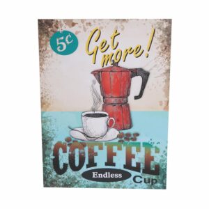 Cuadro Decorativo Diseño Coffe Hot FREE HOME 30X30 CM