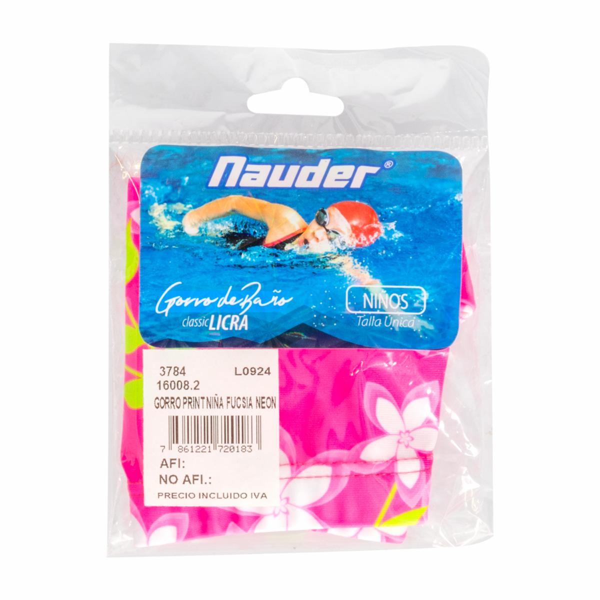 Gorro De Baño Niña Print Fucsia Neón NAUDER Talla Única