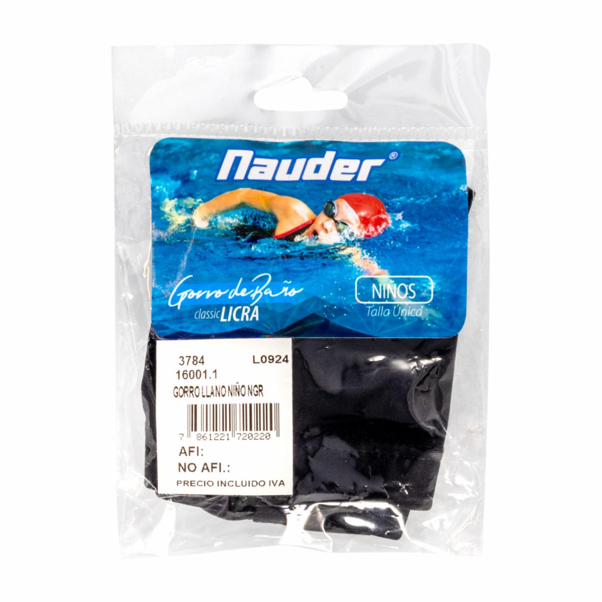 Gorro De Baño Niño Negro Llano NAUDER Talla Única