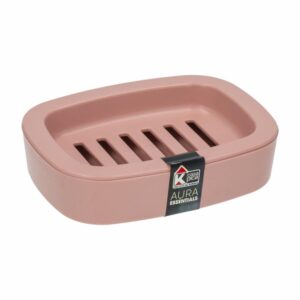 Jabonera Diseño Aura Essential Rosado CASA PICA 13X10X3.5 CM