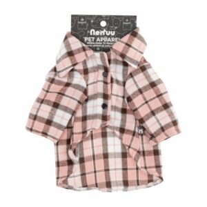 Camisa Leñadora Para Mascota Hembra Color Rosa MR. & MRS. Talla Mediano