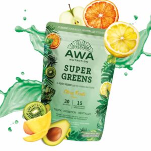 Bebida En Polvo Super Greens A Base De Frutas Y Vegetales AWA NUTRITION 330 G