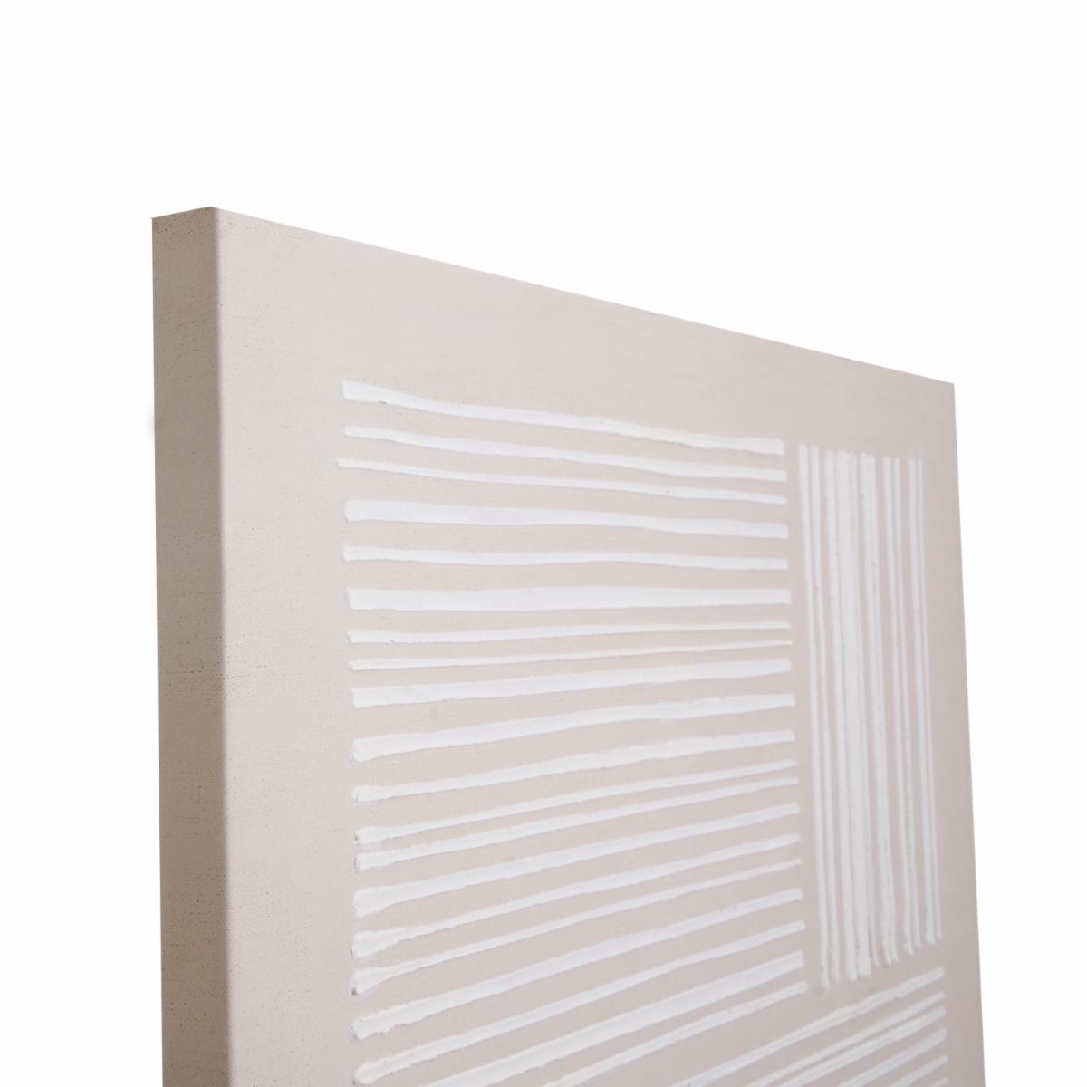 Cuadro Decorativo Diseño Canvas Beige FREE HOME 80X80 CM