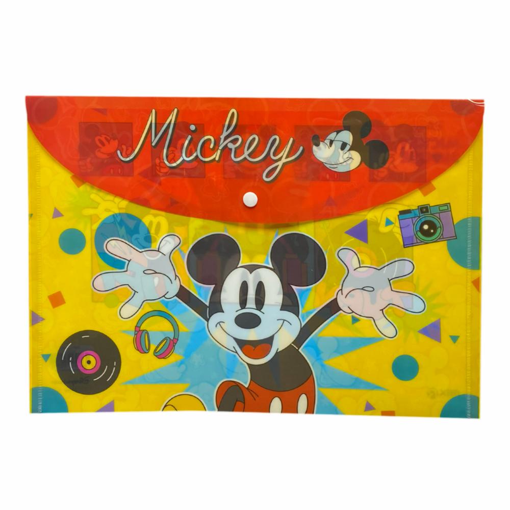 Sobre Porta Documento Diseño Mickey Con Broche REX PLASTICS A4 - Imagen 4