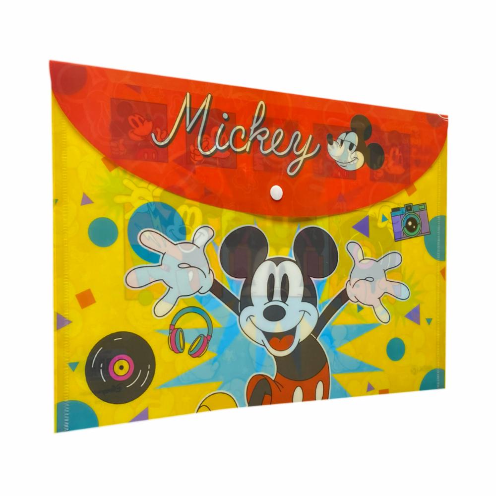 Sobre Porta Documento Diseño Mickey Con Broche REX PLASTICS A4 - Imagen 6