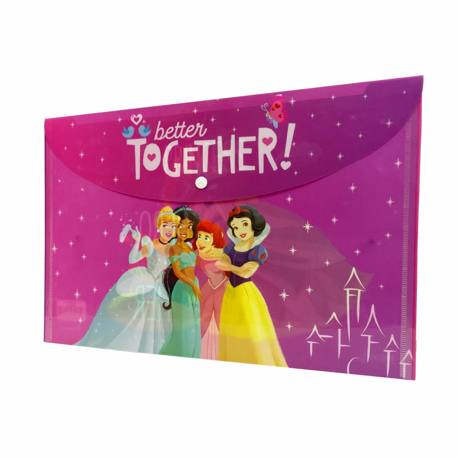 Sobre Porta Documento Diseño Princesas Con Broche REX PLASTICS A4 - Imagen 2