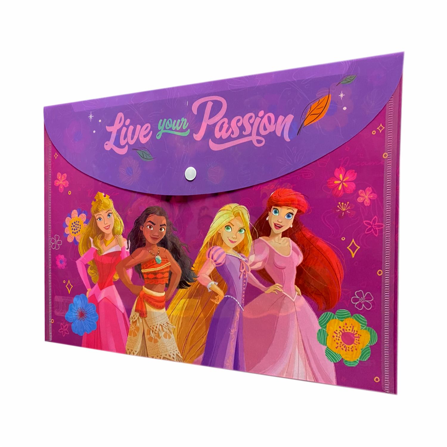 Sobre Porta Documento Diseño Princesas Con Broche REX PLASTICS A4 - Imagen 5