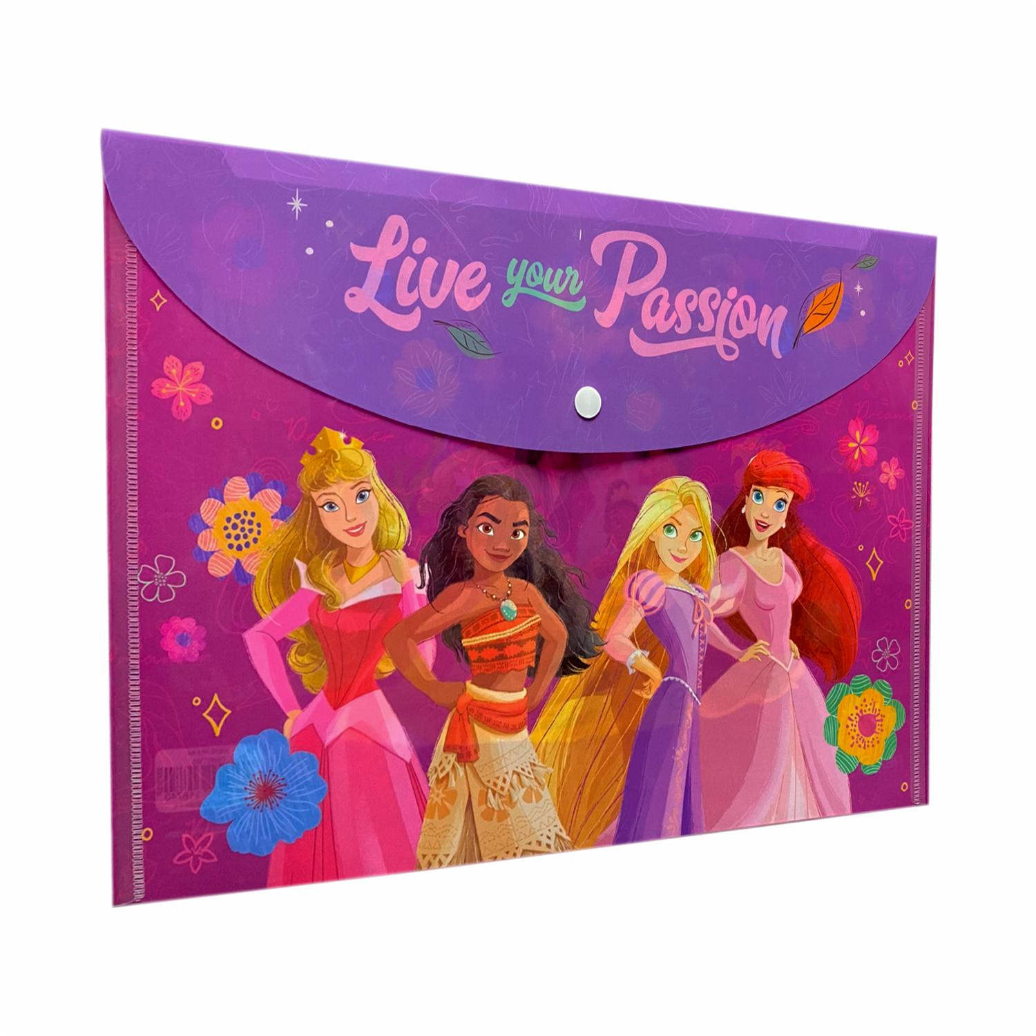 Sobre Porta Documento Diseño Princesas Con Broche REX PLASTICS A4 - Imagen 6