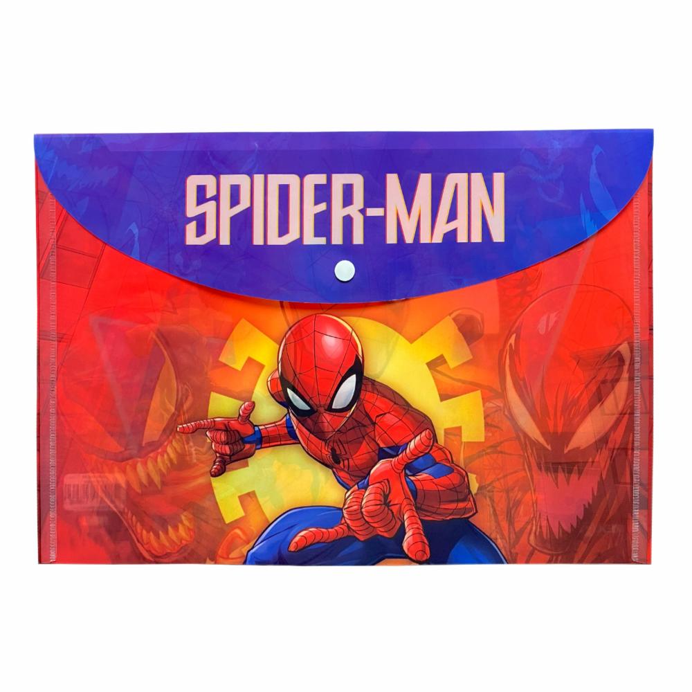 Sobre Porta Documento Diseño Spiderman Con Broche REX PLASTICS A4 - Imagen 4