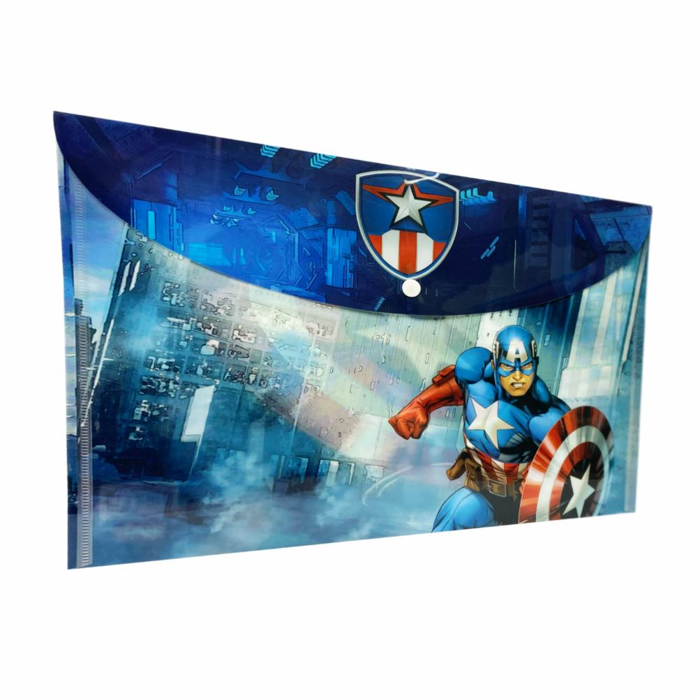 Sobre Porta Documento Diseño Capitán América Con Broche REX PLASTICS A4 - Imagen 3
